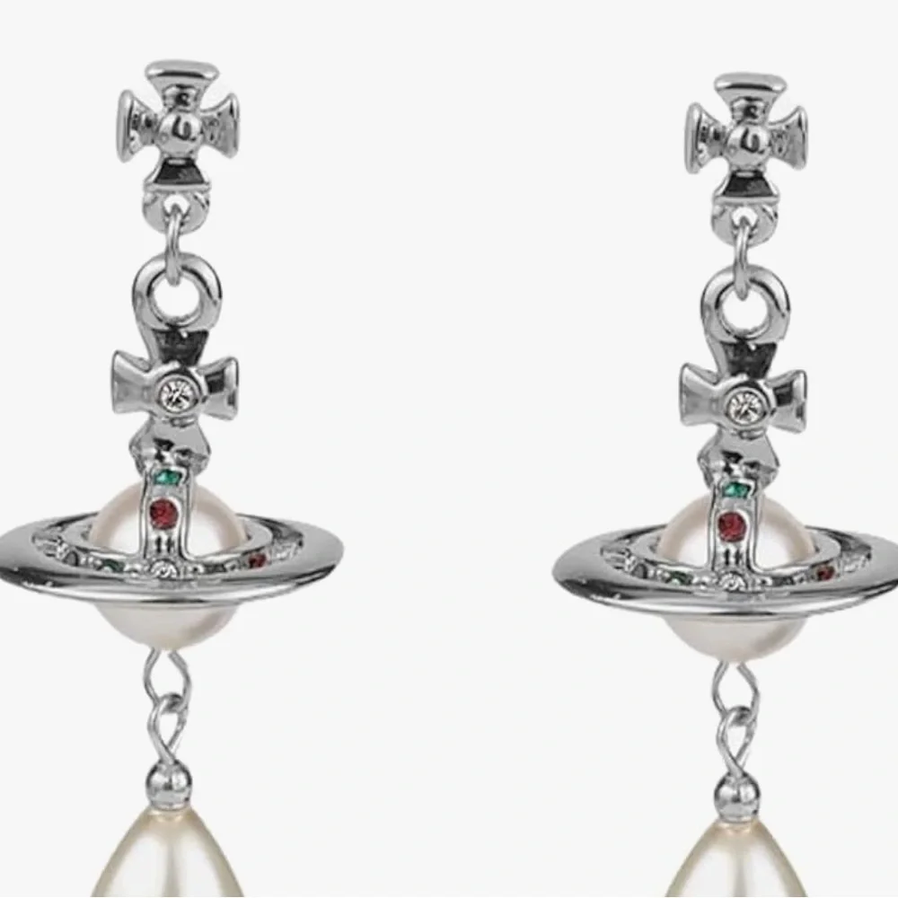 vivienne westwood Crystal saturn Pearl Dangle earrings - Picture 4 of 4
